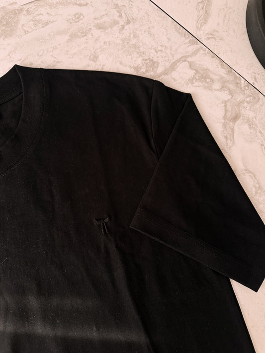 טי שירט בלרינה שרוול קצר שחור ולבן