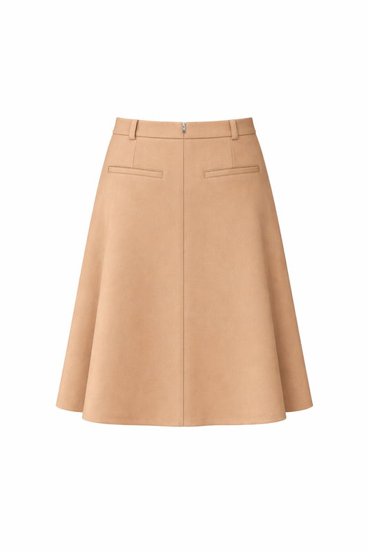 רכישה מוקדמת חצאית קפלים- קאמל