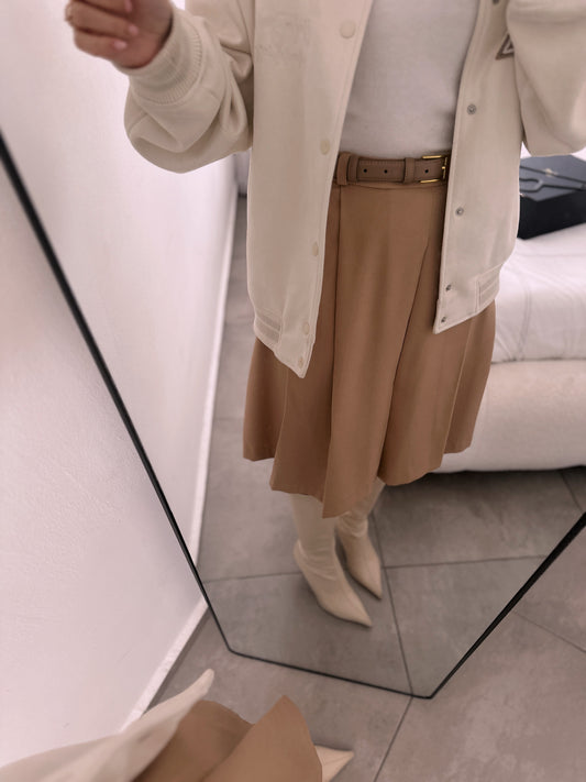 חצאית קפלים- קאמל